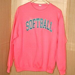 Unbranded Womens Neon Pink Softball Sweatshirt XL